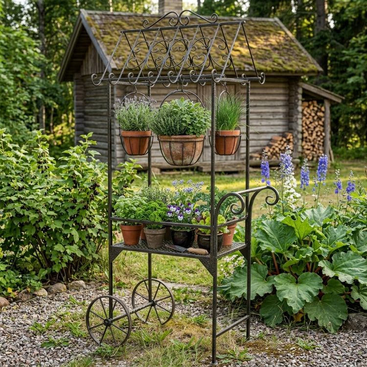 gartendekoration-metall-pflanzenstaender